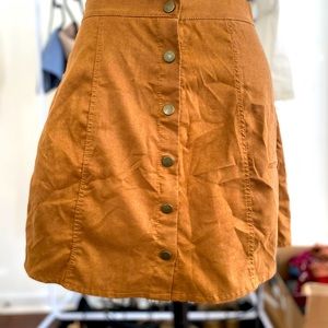 Suede bottom down skirt